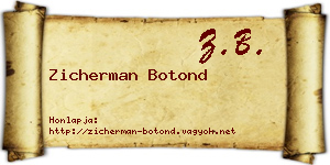 Zicherman Botond névjegykártya